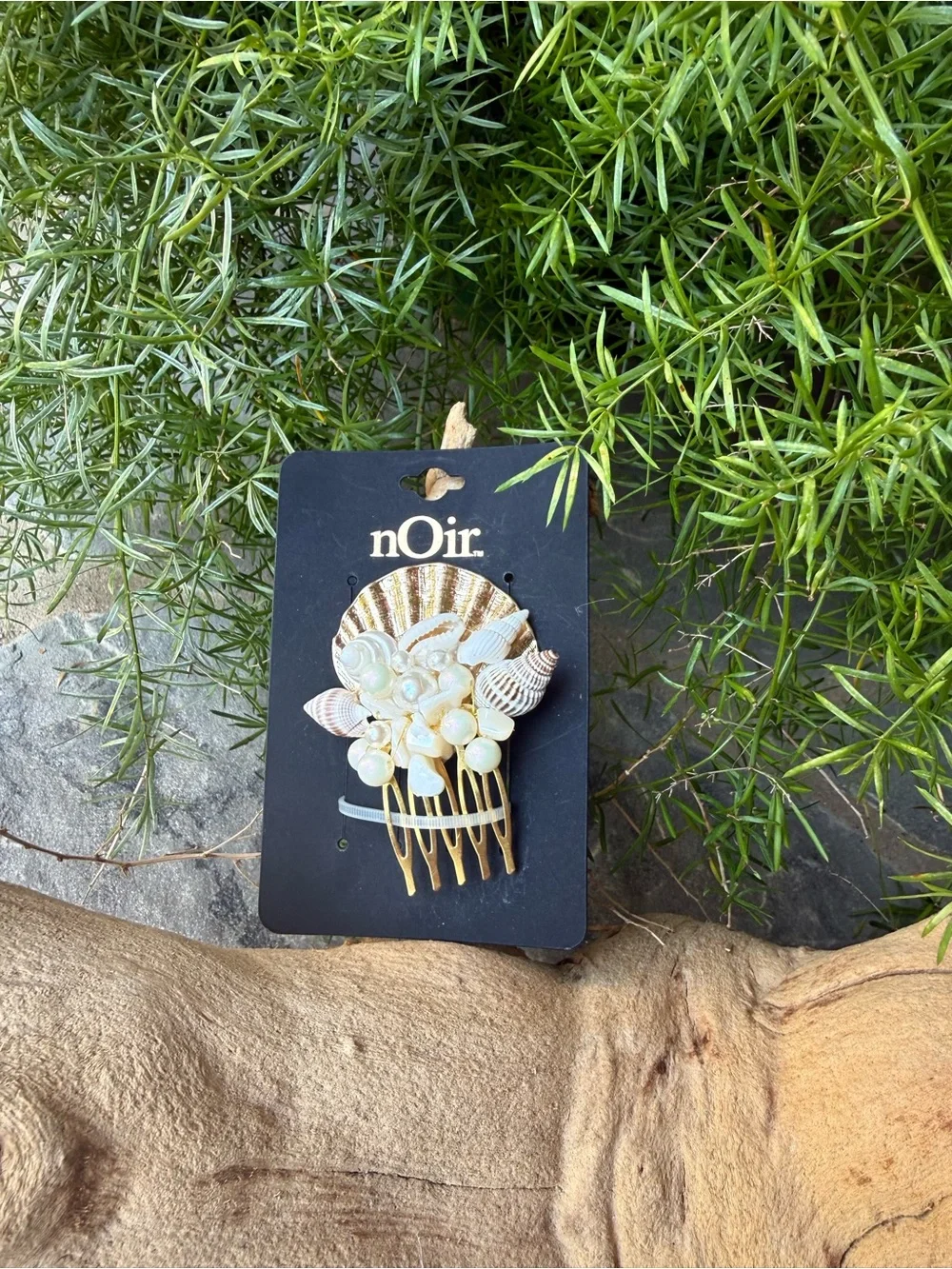 New🌟Free People-Cream & Gold Pearl Seashell Hair Comb